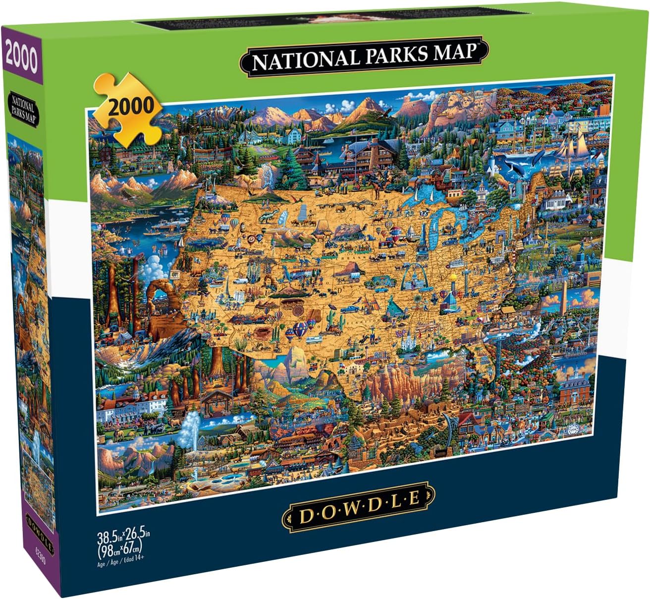 National Parks Map - 2000 Piece - Buffalo Games Edition