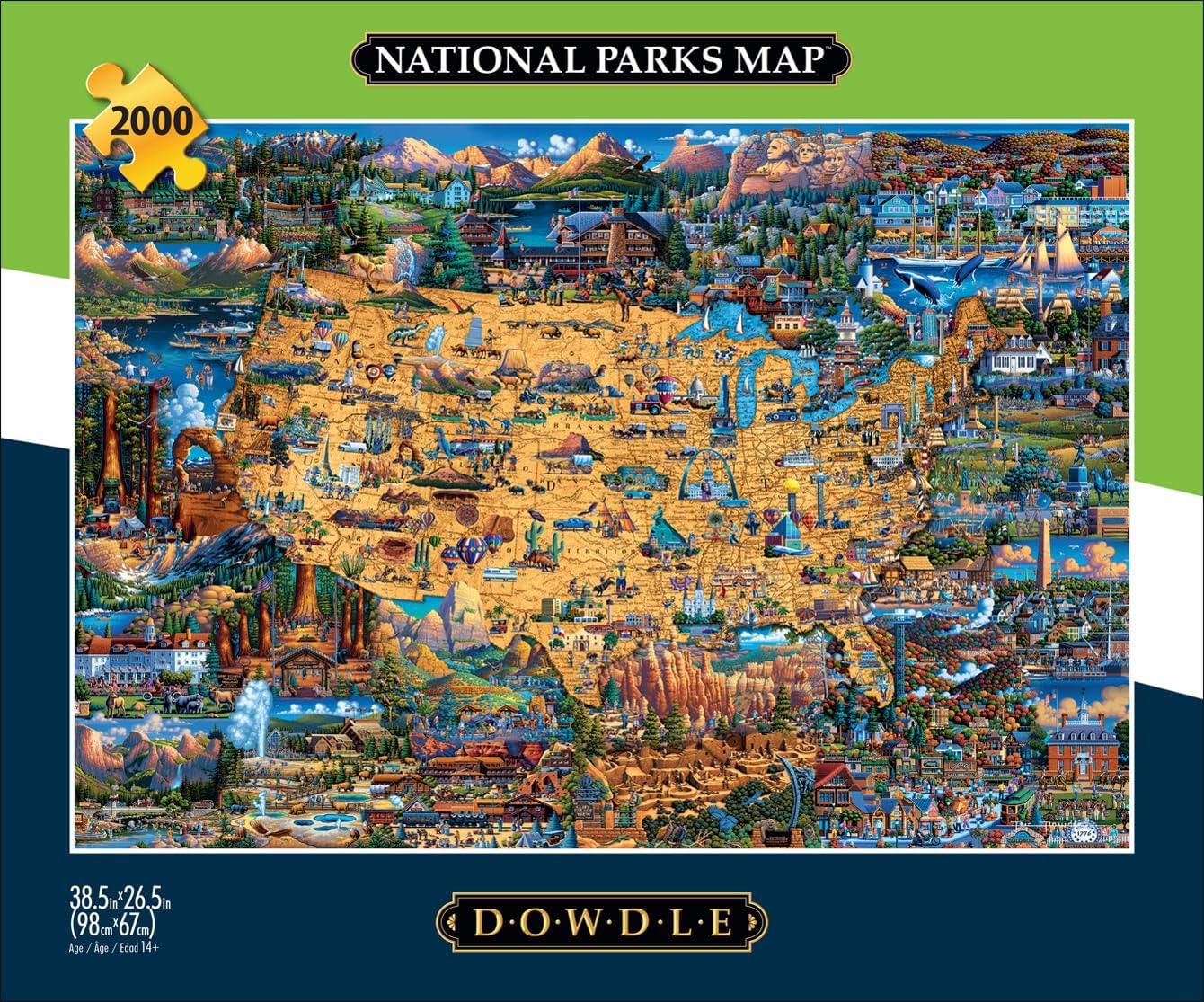National Parks Map - 2000 Piece - Buffalo Games Edition