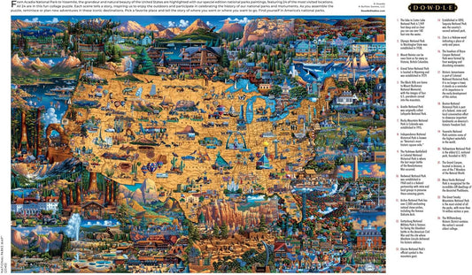 National Parks Map - 2000 Piece - Buffalo Games Edition