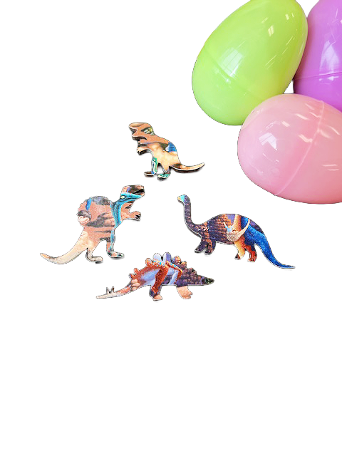 Dinosaurs Games Puzzle in Green Easter Basket - New 2025 - Special Wooden Puzzle