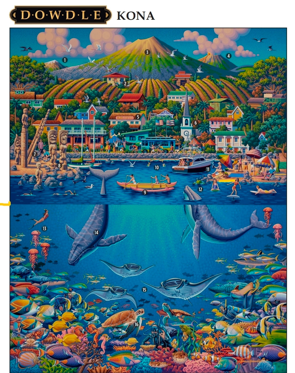 こな HOPE & LUCK Kona Hawaii - The Big Island Puzzle - New Premium Edition - No