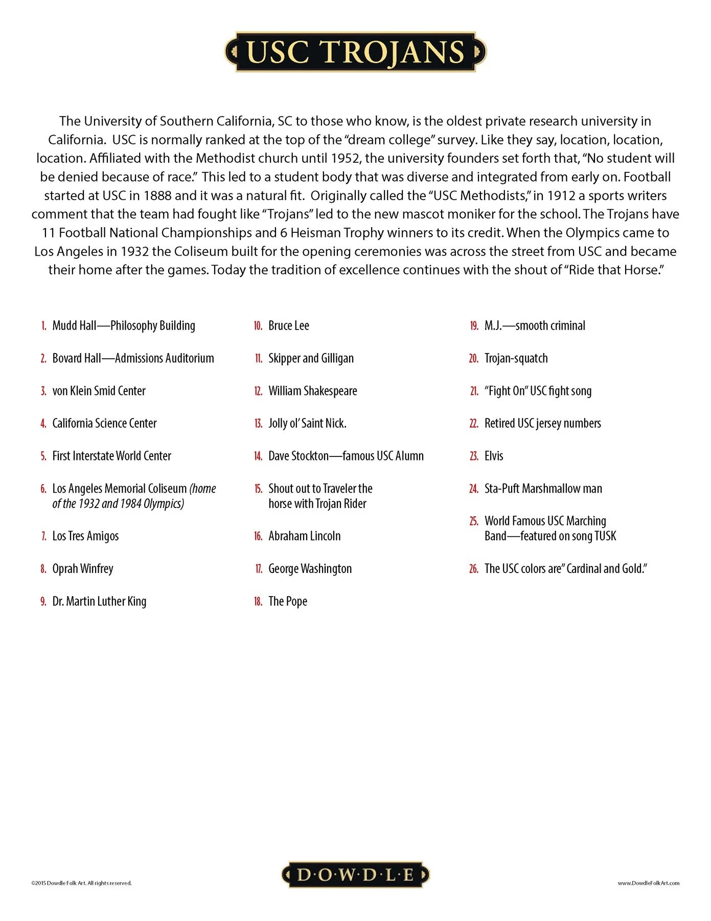 USC Trojans Football, California