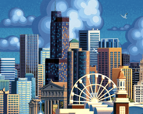 Chicago Navy Pier, Illinois - 500 Piece Puzzle by Eric Dowdle - Premium No Glare Signature Edition
