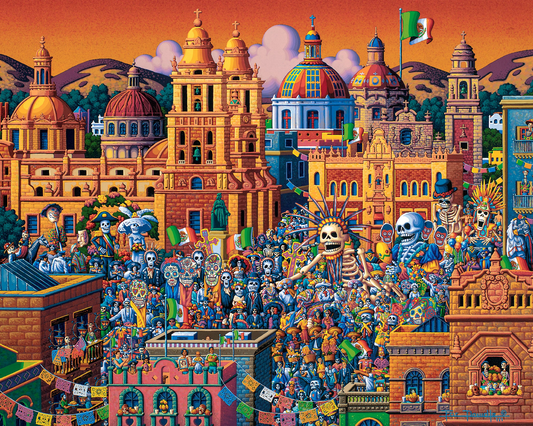 Day of the Dead Mexico City Puzzle - Dowdle Buffalo Games Value Edition