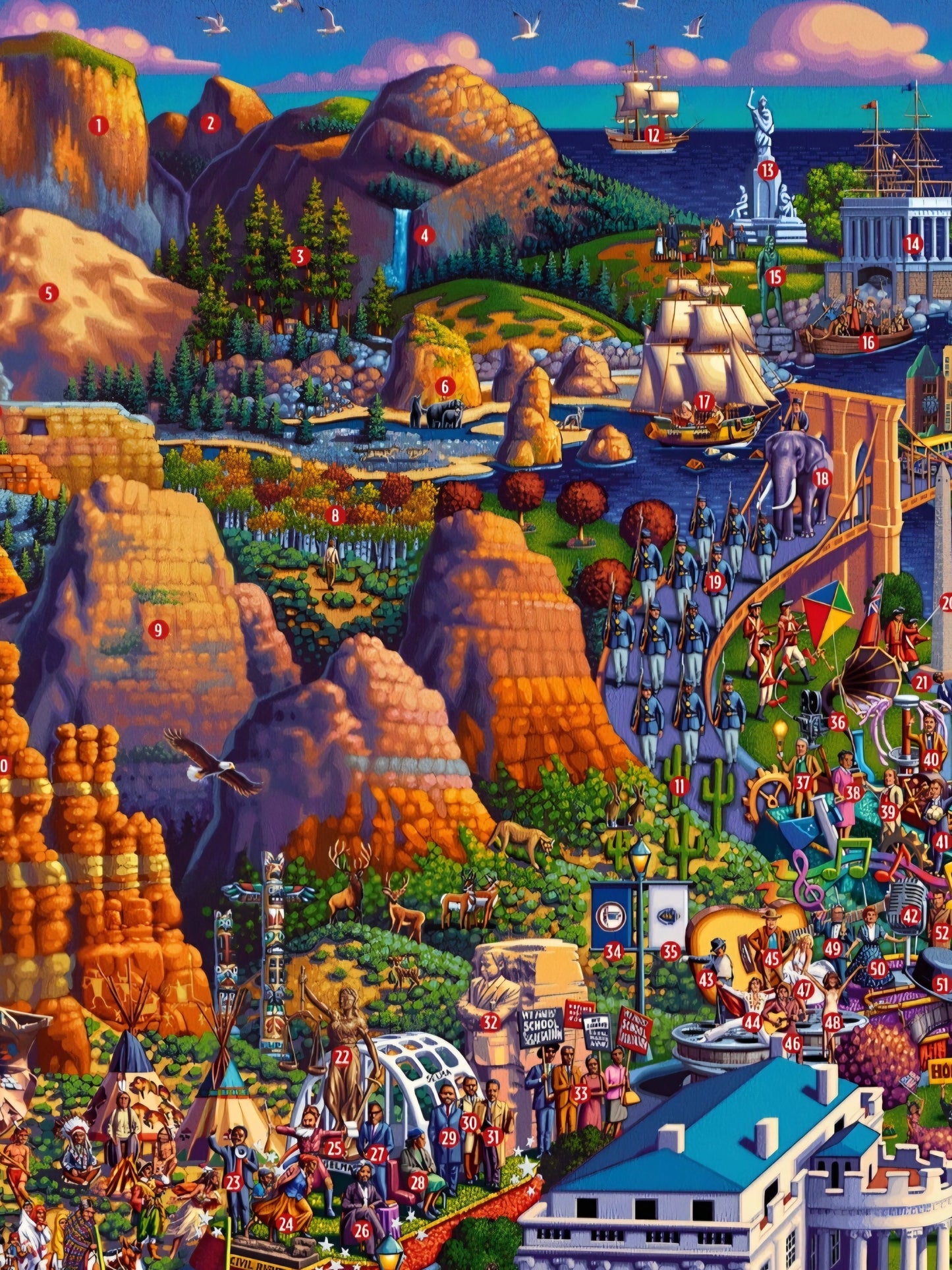 America's 250th Celebration Puzzle by Eric Dowdle - The Story of America