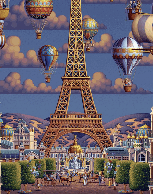 Balloons Over Paris, France - 500 Piece Puzzle by Eric Dowdle - Premium No Glare Signature Edition