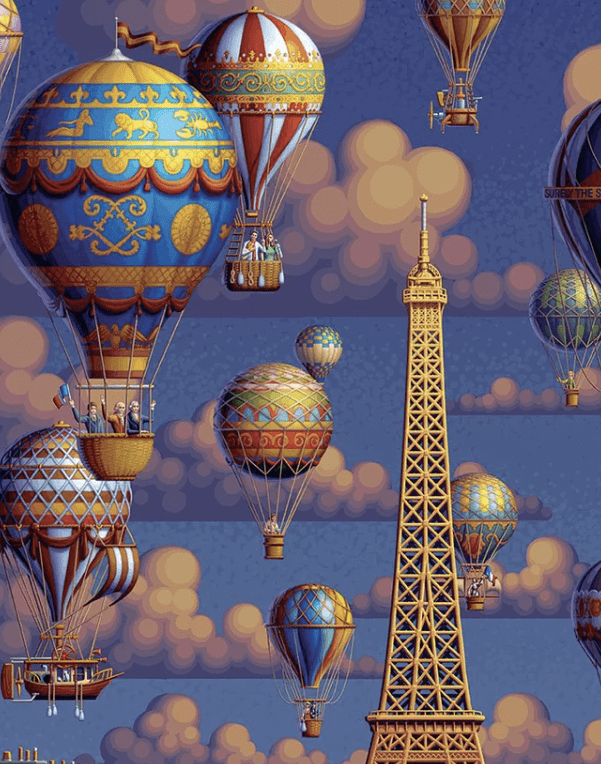 Balloons Over Paris, France - 500 Piece Puzzle by Eric Dowdle - Premium No Glare Signature Edition