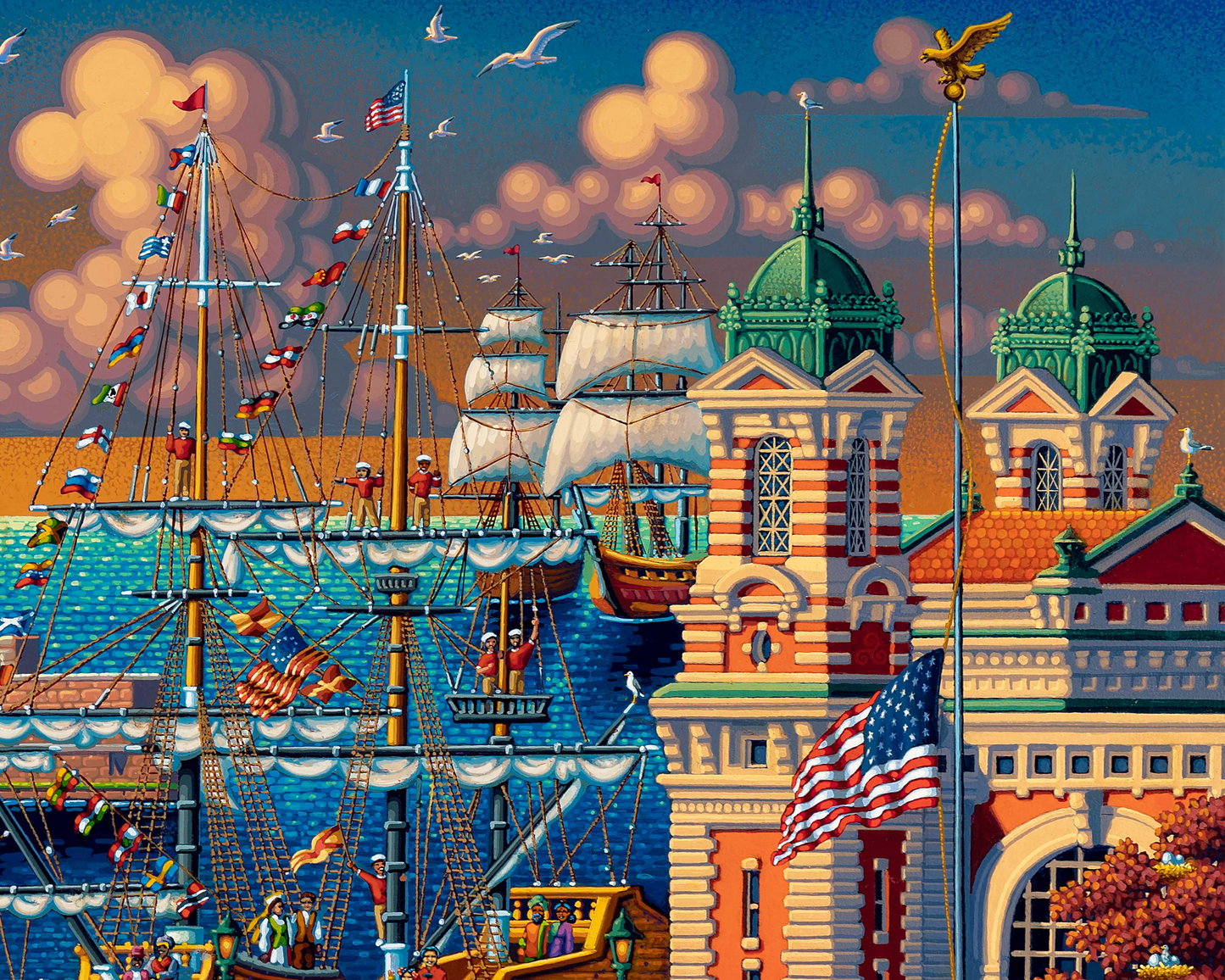 Ellis Island Statue of Liberty, New York City - 500 Piece Puzzle by Eric Dowdle - Premium No Glare Signature Edition