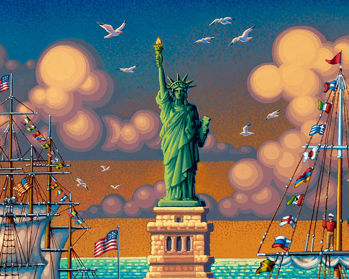 Ellis Island Statue of Liberty, New York City - 500 Piece Puzzle by Eric Dowdle - Premium No Glare Signature Edition