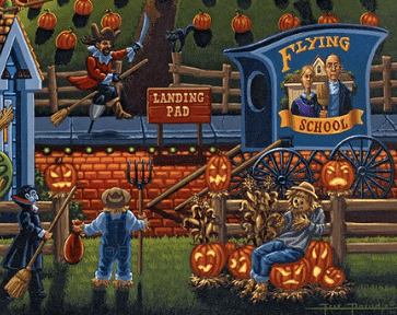 Flying School Halloween Dowdle Puzzle