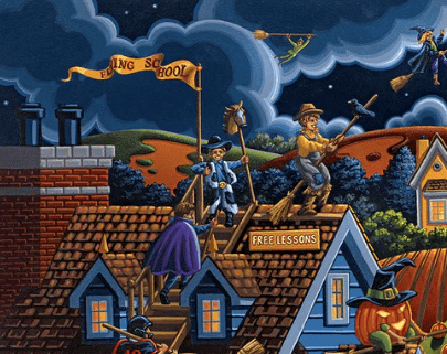 Flying School Halloween Dowdle Puzzle