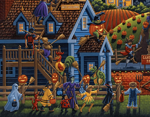 Flying School Halloween Dowdle Puzzle