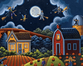 Flying School Halloween Dowdle Puzzle