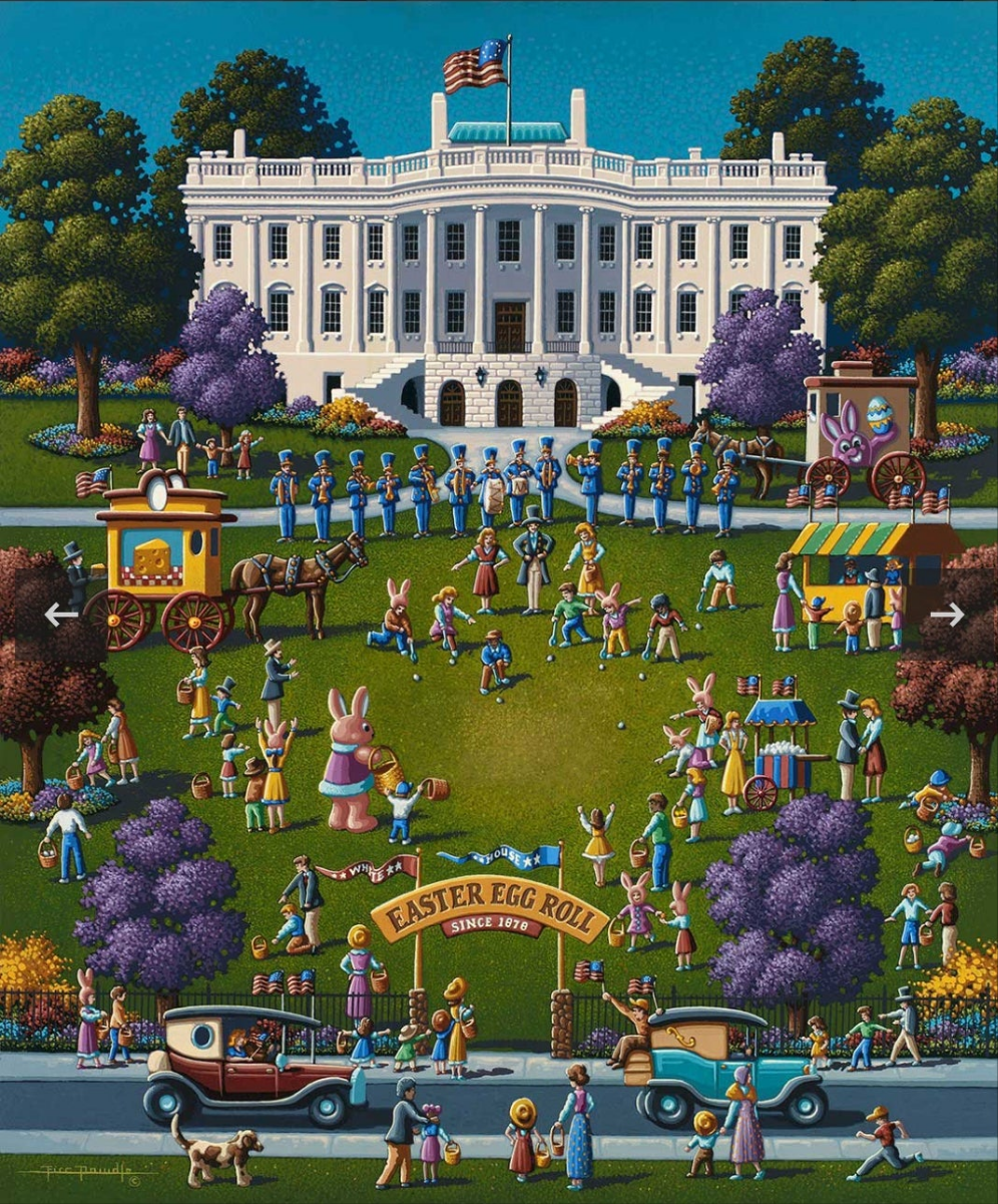 Easter Egg Roll at the Whitehouse in Yellow Easter Basket  - New 2025 - Special Wooden Puzzle