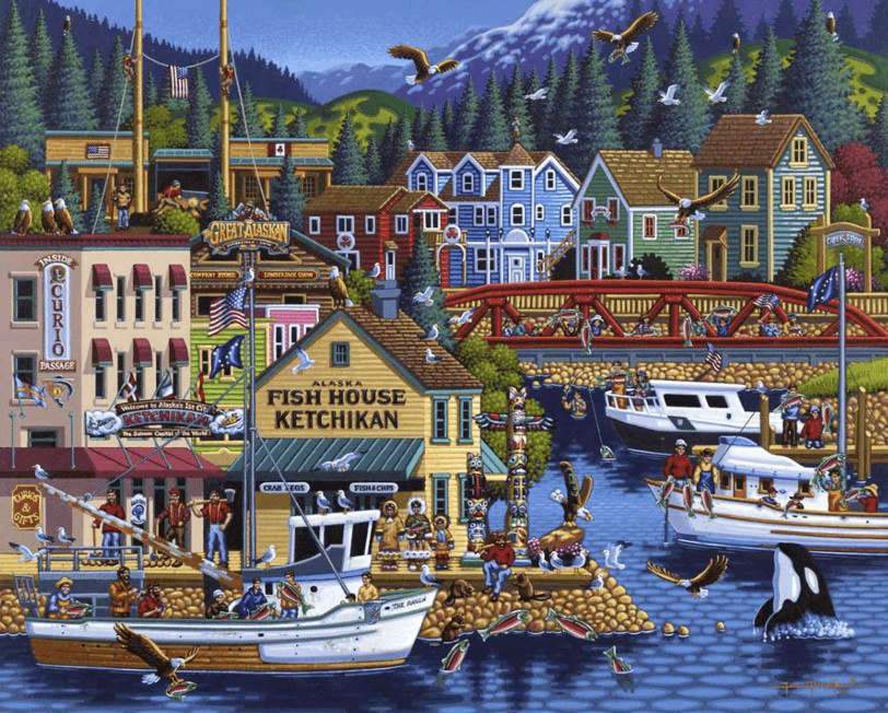 Ketchikan, Alaska - 500 Piece Puzzle by Eric Dowdle - Premium No Glare Signature Edition