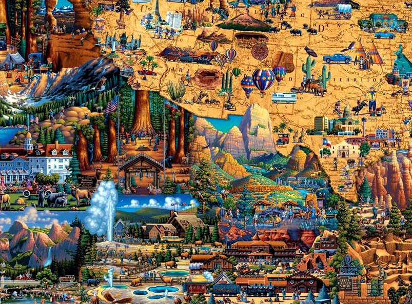 National Parks Map 2000 Piece Value Edition Puzzle