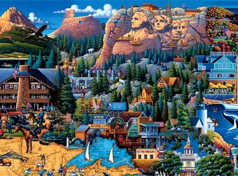 National Parks Map 2000 Piece Value Edition Puzzle