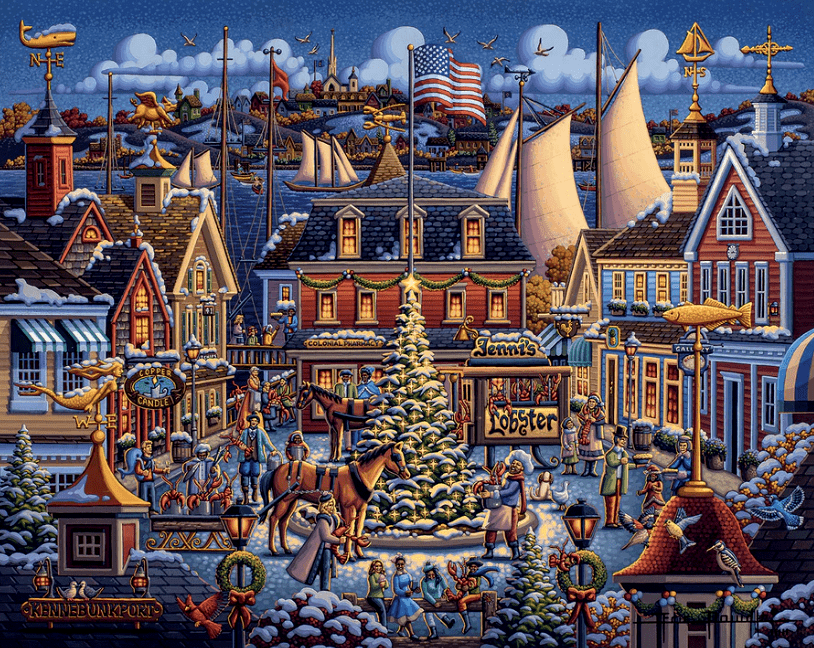 New England Christmas Kennebunkport, Maine Puzzle - Dowdle Premium No Glare Edition- Sneak Peek Ships 9/5