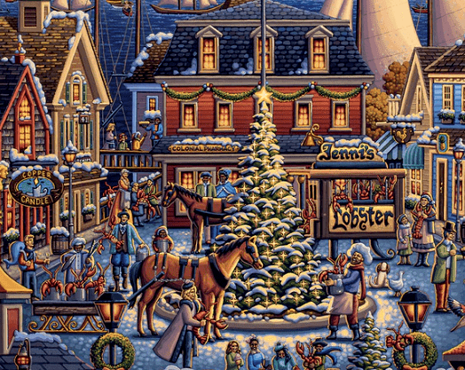 New England Christmas Kennebunkport, Maine Puzzle - Dowdle Premium No Glare Edition- Sneak Peek Ships 9/5