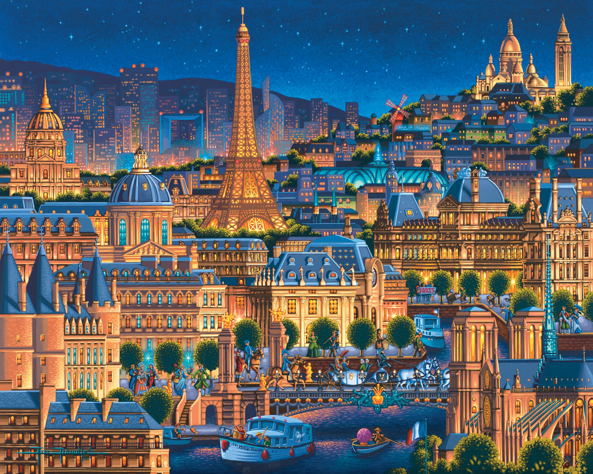 Paris City of Lights, France - 500 Piece Puzzle by Eric Dowdle
