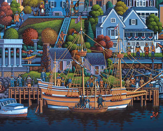 Plymouth, Massachusetts - 500 Piece Puzzle by Eric Dowdle - Premium No Glare Signature Edition