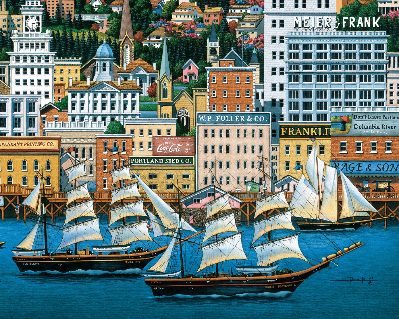Portland, Oregon Puzzle - Dowdle Premium No Glare Puzzle - Sneak Peek: Ships 9/5