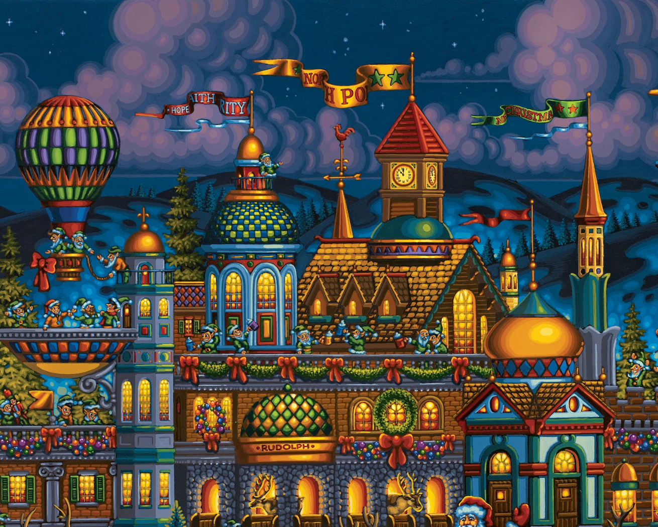 Santa's Workshop Christmas Puzzle by Eric Dowdle - Premium No Glare Edition - Pre Order Ships 9/5