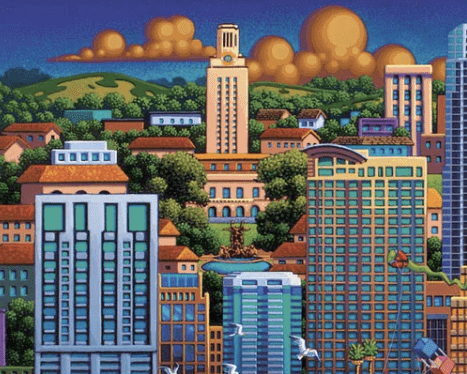 Austin, Texas - 500 Piece Puzzle by Eric Dowdle - Premium No Glare Signature Edition