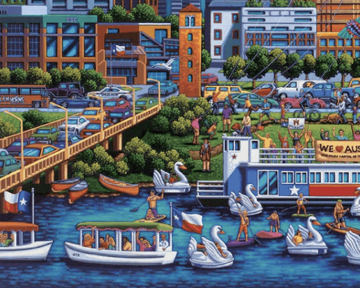Austin, Texas - 500 Piece Puzzle by Eric Dowdle - Premium No Glare Signature Edition