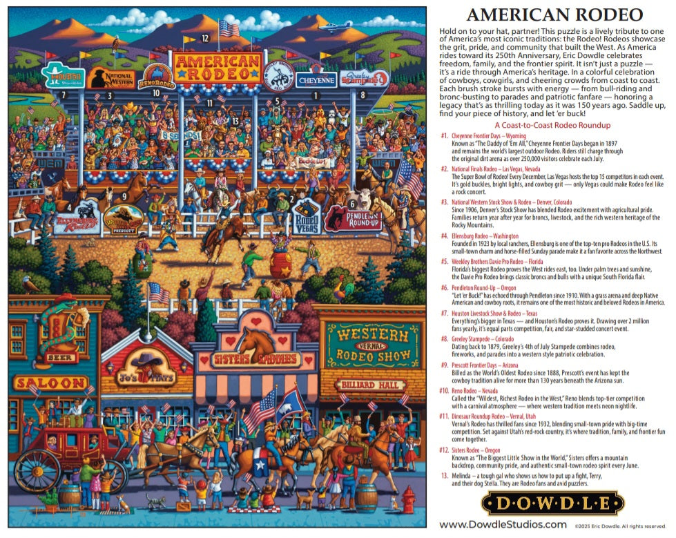 American Rodeo - NEW 2026 - Dowdle 500 Piece Puzzle Premium Collection, No Glare Finish