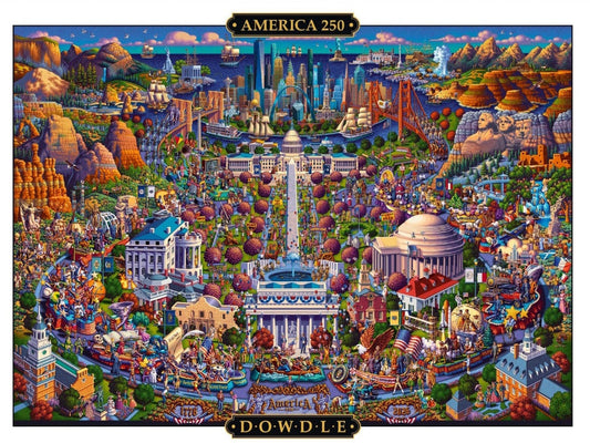 America's 250th Birthday Celebration - Special Edition Puzzle by Eric Dowdle - 1000 Piece - NEW - The Story of America in Every Piece