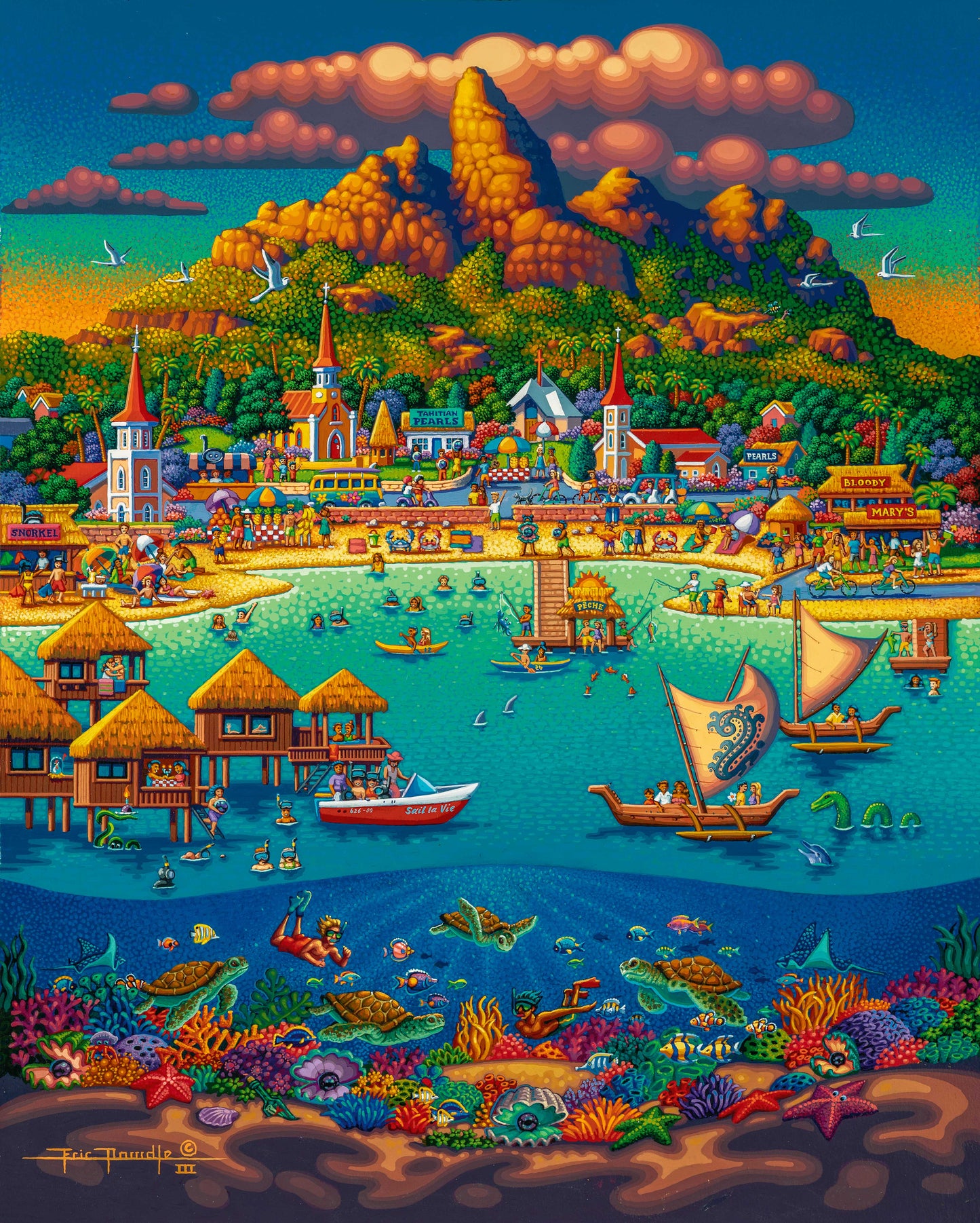 Bora Bora, Tahiti - 500 Piece Puzzle by Eric Dowdle - Premium No Glare Signature Edition