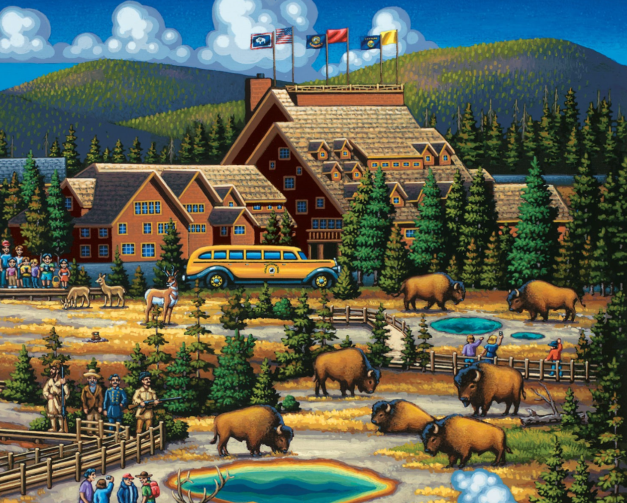 Yellowstone National Park - Old Faithful - 500 Piece Puzzle by Eric Dowdle - Premium No Glare Signature Edition