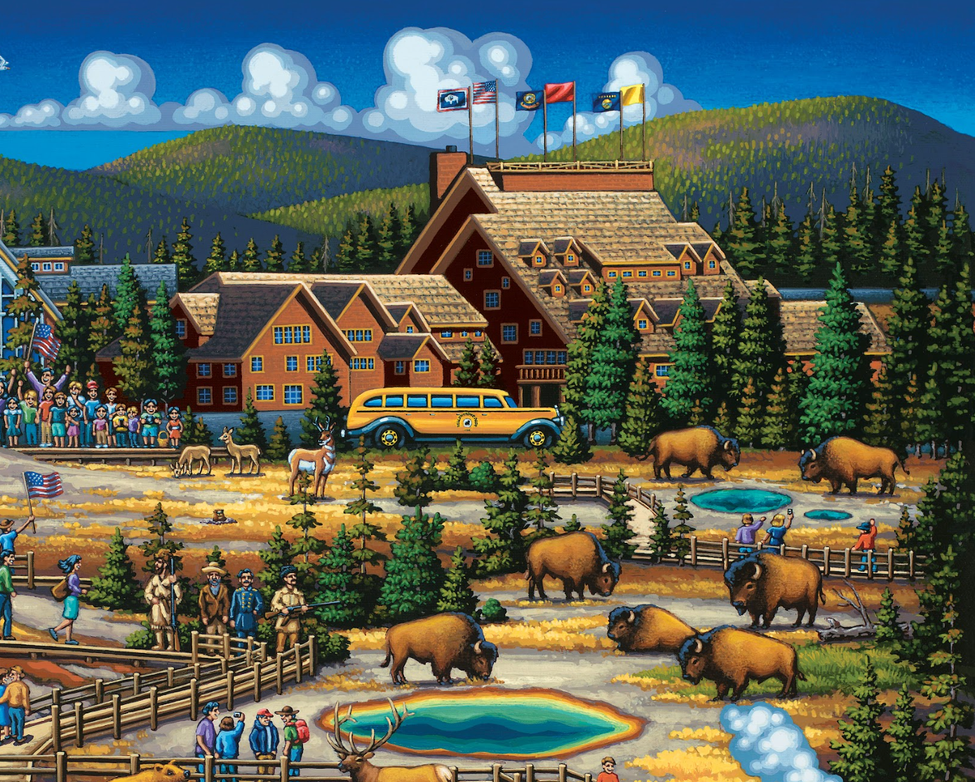 Yellowstone National Park - Old Faithful - 500 Piece Puzzle by Eric Dowdle - Premium No Glare Signature Edition