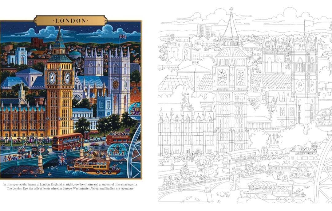 Around the World Coloring Book - Dowdle