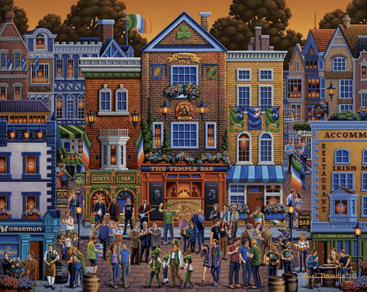 Dowdle Puzzle featuring artwork by artist Eric Dowdle of Dublin Ireland. Europe travel premium jigsaw puzzle